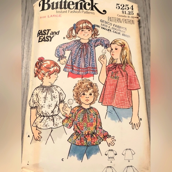 Butterick Children's Fast & Easy Sewing pattern. Sz 2- 6x - Picture 1 of 8